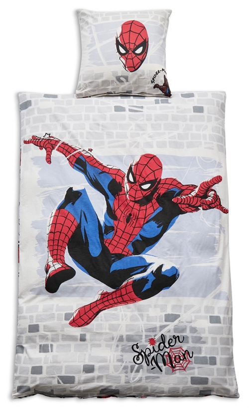 Spiderman sengetøj blødt og lækkert 100% bomuldsflonel - 140x200cm 2 i 1 design sengesæt